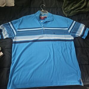 Ada Men's Vibrant Blue Striped Polo